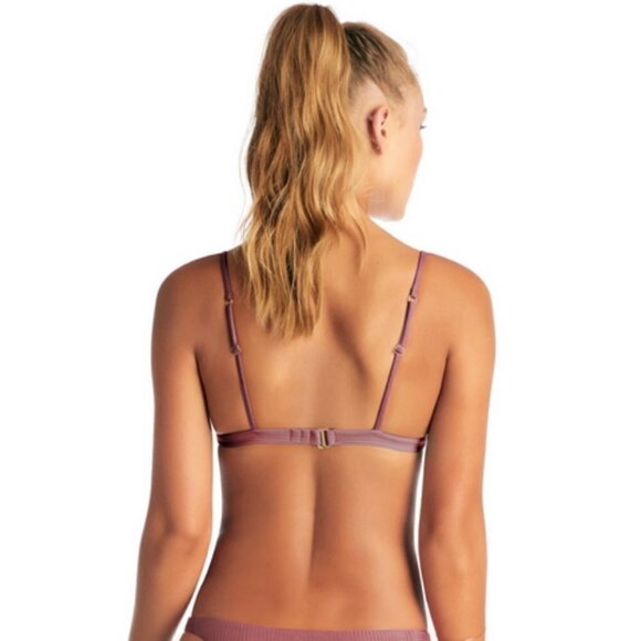 💕VITAMIN A💕 Rose Rib Moss Bikini Top ~ Ribbed Textured Dusty Rose 12 D XL NWOT - Picture 6 of 16